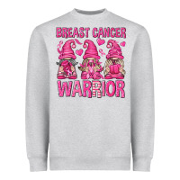 Heather Grey Breast Cancer Warrior Gnomes Heavyweight Sweatshirt - texasbilliewilder