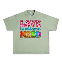 Oil Green love is all you need Urban Heavy Tee - HRA Design Shop