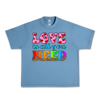 Pebble Blue love is all you need Urban Heavy Tee - HRA Design Shop