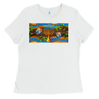 White hanukkah with candlestick Ladies Tee - AdoDesignShop