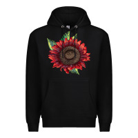 Black ProCut Red Sunflower Premium Hoodie - LillyAllenDesigns