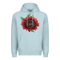 Blue Mist ProCut Red Sunflower Premium Hoodie - LillyAllenDesigns