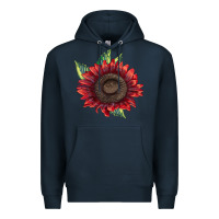 Navy ProCut Red Sunflower Premium Hoodie - LillyAllenDesigns