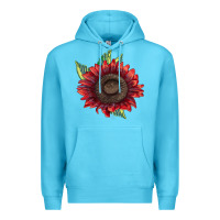 Ocean Blue ProCut Red Sunflower Premium Hoodie - LillyAllenDesigns