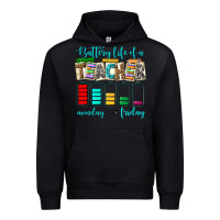 Black battery life of a teacher monday friday Urban Hoodie - NancyCooperArtShop