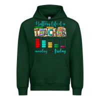 Forest Green battery life of a teacher monday friday Urban Hoodie - NancyCooperArtShop