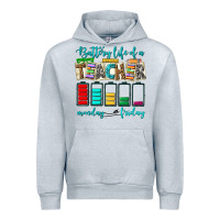 Heather Grey battery life of a teacher monday friday Urban Hoodie - NancyCooperArtShop