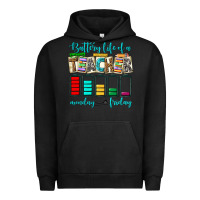 Pigment Black battery life of a teacher monday friday Urban Hoodie - NancyCooperArtShop