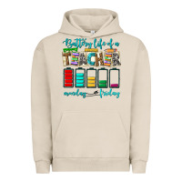 Pigment French Oak battery life of a teacher monday friday Urban Hoodie - NancyCooperArtShop