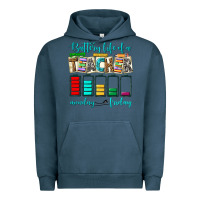 Pigment Midnight Navy battery life of a teacher monday friday Urban Hoodie - NancyCooperArtShop
