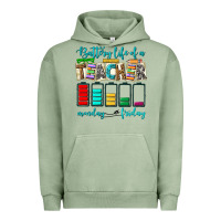Pigment Oil Green battery life of a teacher monday friday Urban Hoodie - NancyCooperArtShop