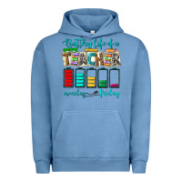 Pigment Pebble Blue battery life of a teacher monday friday Urban Hoodie - NancyCooperArtShop