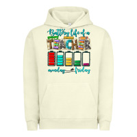 Pigment Pistachio battery life of a teacher monday friday Urban Hoodie - NancyCooperArtShop