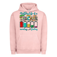 Pigment Salmon battery life of a teacher monday friday Urban Hoodie - NancyCooperArtShop