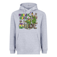Heather Grey mardi gras dude alligator Heavyweight Hoodie - MaliasSmallBusiness