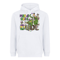 White mardi gras dude alligator Heavyweight Hoodie - MaliasSmallBusiness