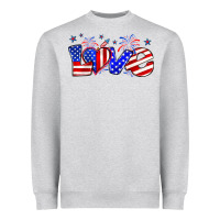Heather Grey love 4th of july Heavyweight Sweatshirt - Zillion Design Studio