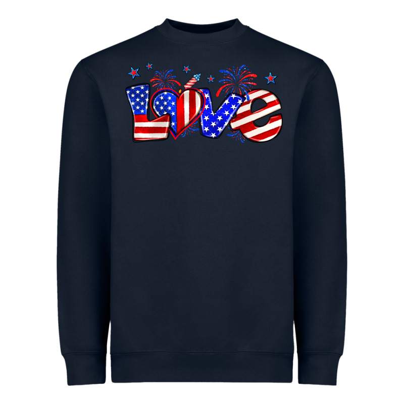Love 4th Of July Heavyweight Sweatshirt by Zillion Design Studio | Teevron