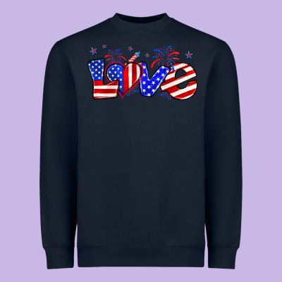 Love 4th Of July Heavyweight Sweatshirt Designed By Zillion Design Studio