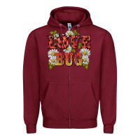 Burgundy ladybug love bug Zipper Hoodie - BarkalooDesign