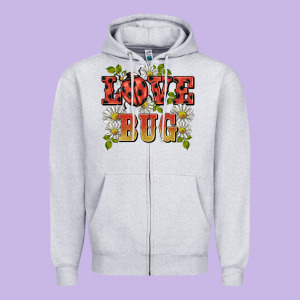 Ladybug Love Bug Zipper Hoodie Designed By Barkaloodesign