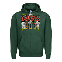 Sports Green ladybug love bug Zipper Hoodie - BarkalooDesign