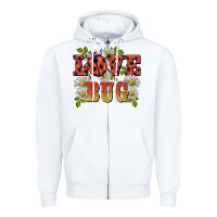 White ladybug love bug Zipper Hoodie - BarkalooDesign