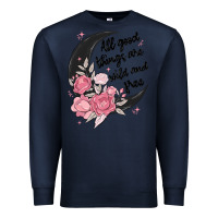 Navy all good things are wild and free Premium Sweatshirt - MaliasSmallBusiness