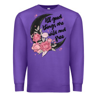 Purple all good things are wild and free Premium Sweatshirt - MaliasSmallBusiness