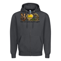 Smoke Peace Love Green Chameleon Lizard Zipper Hoodie - LillyAllenDesigns