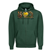 Sports Green Peace Love Green Chameleon Lizard Zipper Hoodie - LillyAllenDesigns