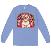 Shih Tzu Floral Rainbow Long Sleeve Tee | Teevron