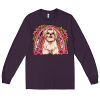 Plum shih tzu floral rainbow Long Sleeve Tee - JahusDesignShop