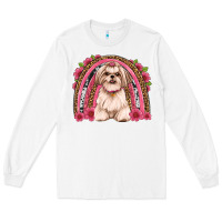 White shih tzu floral rainbow Long Sleeve Tee - JahusDesignShop