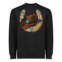 Black horseshoe cowboy hat Heavyweight Sweatshirt - RanaPortraitStore