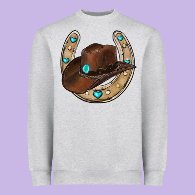Horseshoe Cowboy Hat Heavyweight Sweatshirt Designed By Ranaportraitstore