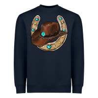 Navy horseshoe cowboy hat Heavyweight Sweatshirt - RanaPortraitStore