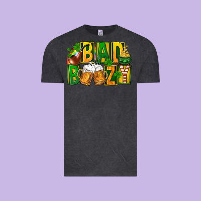 Bad Boozy St Patricks Vintage Tee Designed By Fadigitalartstudio