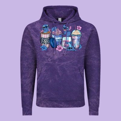 Stitch Coffee Cups Vintage Hoodie Designed By Zillion Design Studio