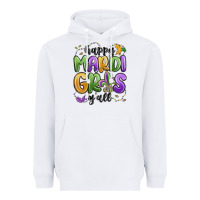White happy mardi gras y'all Heavyweight Hoodie - MaliasSmallBusiness