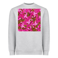 Breast Cancer With Ribbon And Butterfly Heavyweight Sweatshirt | Teevron