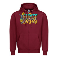 Burgundy but first jesus Zipper Hoodie - NancyCooperArtShop