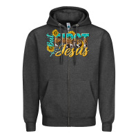 Charcoal Heather but first jesus Zipper Hoodie - NancyCooperArtShop