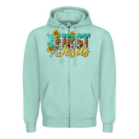 Seafoam but first jesus Zipper Hoodie - NancyCooperArtShop
