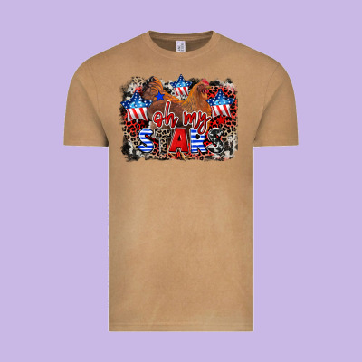 Oh My Stars Chicken 4th Of July Vintage Tee Designed By Cowgirlartshop