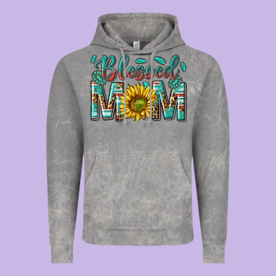 Western Blessed Mom With Sunflower Vintage Hoodie Designed By Texasbilliewilder
