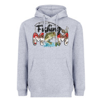 Heather Grey fishing mom Heavyweight Hoodie - MaliasSmallBusiness