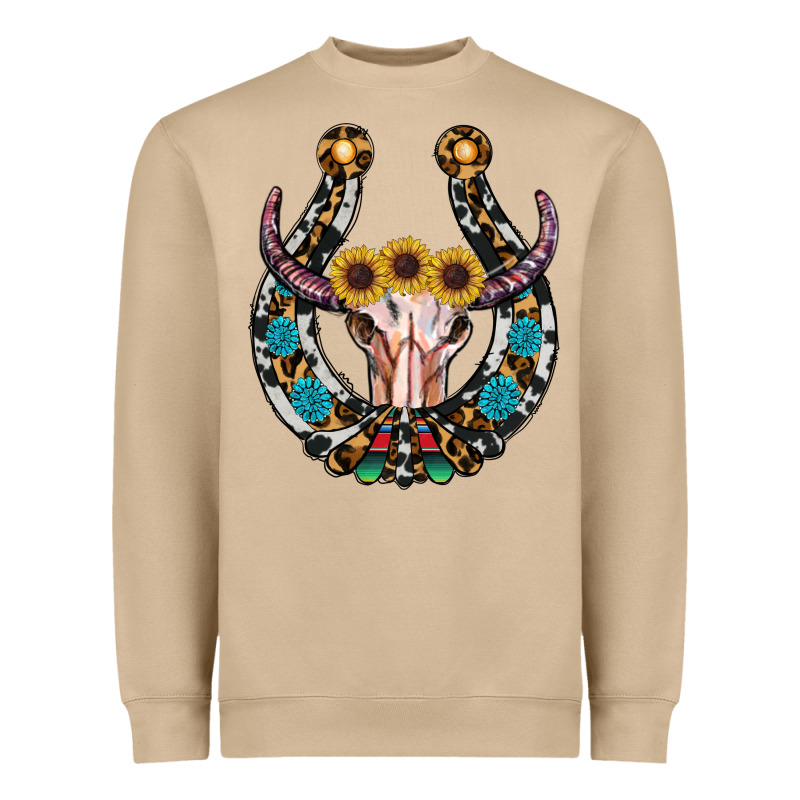 Western Horseshoe Skull Heavyweight Sweatshirt by RanaPortraitStore | Teevron
