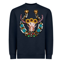 Navy western horseshoe skull Heavyweight Sweatshirt - RanaPortraitStore