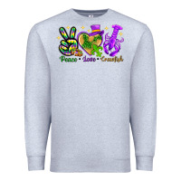 Heather Grey peace love crawfish Premium Sweatshirt - NancyCooperArtShop